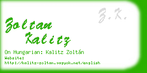 zoltan kalitz business card